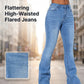 ⏰🔥¡50 % DE DESCUENTO POR TIEMPO LIMITADO! 👖 Vaqueros acampanados elásticos de cintura alta para mujer: corte favorecedor, cómodos y perfectos para looks informales o elegantes ✨💃