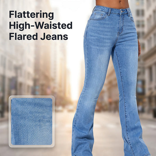 ⏰🔥¡50 % DE DESCUENTO POR TIEMPO LIMITADO! 👖 Vaqueros acampanados elásticos de cintura alta para mujer: corte favorecedor, cómodos y perfectos para looks informales o elegantes ✨💃