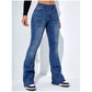 ⏰🔥¡50 % DE DESCUENTO POR TIEMPO LIMITADO! 👖 Vaqueros acampanados elásticos de cintura alta para mujer: corte favorecedor, cómodos y perfectos para looks informales o elegantes ✨💃