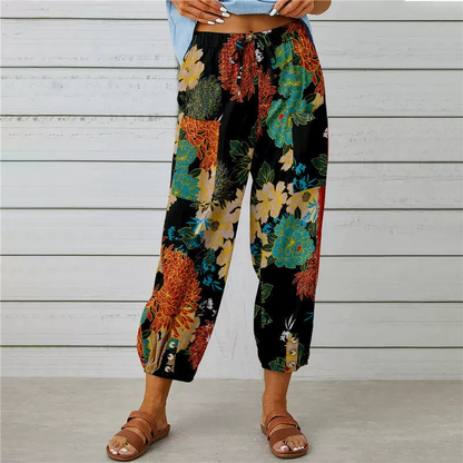 💥Novedades y ofertas especiales: pantalones jogger de cintura alta con estampado floral vintage