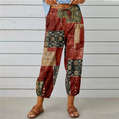 💥Novedades y ofertas especiales: pantalones jogger de cintura alta con estampado floral vintage