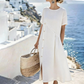 Vestido midi informal de mujer con botones irregulares