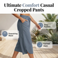 👖 ¡AHORA CON UN 50 % DE DESCUENTO!☁️ Pantalones capri holgados de color liso para mujer – Cintura elástica y bolsillos profundos – Pantalones informales transpirables ✨