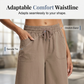 👖 ¡AHORA CON UN 50 % DE DESCUENTO!☁️ Pantalones capri holgados de color liso para mujer – Cintura elástica y bolsillos profundos – Pantalones informales transpirables ✨