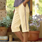 Pantalones capri de verano para mujer con detalles de encaje calado