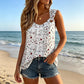 ✨ Camiseta sin mangas con estampado floral para mujer – Elegante cuello en V y corte holgado – Imprescindible para tu guardarropa de verano 🌞