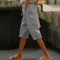 Pantalones cortos informales de mujer con detalle de botones