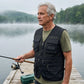 Chaleco de pesca para hombre con múltiples bolsillos para actividades al aire libre.