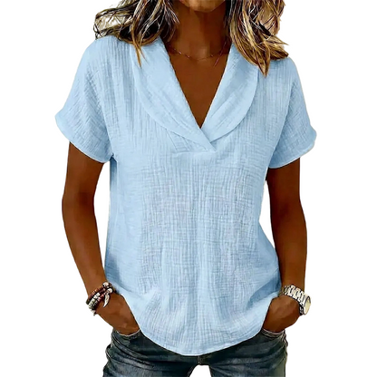 Camiseta de punto de verano de corte holgado para mujer
