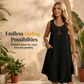 Vestido informal sin mangas con volantes para mujer