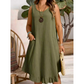 Vestido informal sin mangas con volantes para mujer