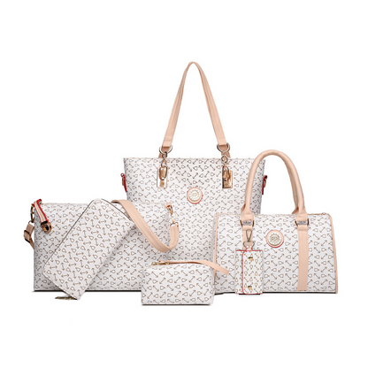Conjunto de 6 bolsos para mujer con estampado de huesos