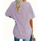 Camiseta de mujer de tallas grandes con estampado de rosas y cuello en V