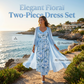 Conjunto elegante de dos piezas con estampado floral para mujer