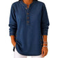Camisa holgada de vaquero con cuello en V para mujer