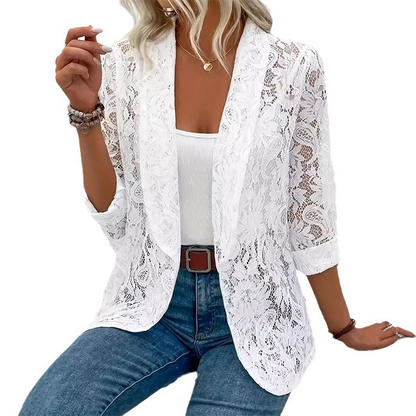 👗Blazer elegante de encaje floral para mujer – Una prenda elegante y ligera, ideal tanto para la oficina como para salir por la noche✨