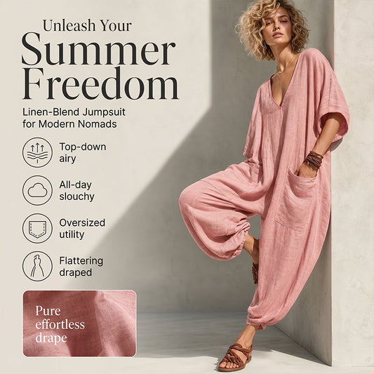 ⏰🔥 ¡50% OFF por Tiempo Limitado! 👗 Mono de Verano Holgado con Cuello en V para Mujer – Fresco y Elegante ✨