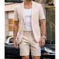 Conjunto de traje de dos piezas de manga corta para hombre