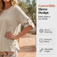 Conjunto de blusa de manga corta y pantalones de algodón y lino para mujer