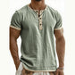 🌿 Camiseta Henley de manga corta, transpirable y con detalles en contraste