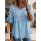 🔥Novedades y ofertas especiales: blusa casual para mujer con flecos y mangas con volantes