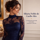 Tendencias del momento⭐👗 Vestido largo de encaje con cuello alto: encaje floral transparente y corte entallado para una elegancia nocturna sin esfuerzo