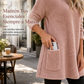 Top de manga larga con cuello redondo cálido para mujer