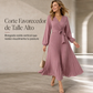 Vestido maxi plisado con cuello en V cruzado elegante para mujer