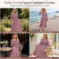 Vestido maxi plisado con cuello en V cruzado elegante para mujer