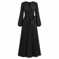 Vestido maxi plisado con cuello en V cruzado elegante para mujer