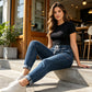 👖🔥 ¡50% OFF POR TIEMPO LIMITADO! Pantalón de Mezclilla para Mujer – Cintura con Cordón, Elástico, Cómodo y con Bolsillos ✨