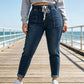 👖🔥 ¡50% OFF POR TIEMPO LIMITADO! Pantalón de Mezclilla para Mujer – Cintura con Cordón, Elástico, Cómodo y con Bolsillos ✨