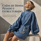 Minivestido de mezclilla de cuello alto oversize para mujer