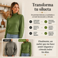 Top de punto elegante y acogedor para mujer con volantes