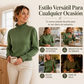 Top de punto elegante y acogedor para mujer con volantes