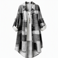 Camisa de manga larga a cuadros de corte holgado casual, ropa exterior de talla grande con protección solar para primavera y otoño