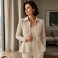 Abrigo formal acampanado con volantes elegante para mujer
