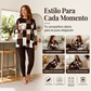 Conjunction de mujer con top de manga larga estampado y leggings