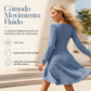 Vestido babydoll de cuello cuadrado para mujer con bolsillos