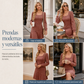 Vestido babydoll de cuello cuadrado para mujer con bolsillos