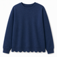 🔥 ¡50% OFF POR TIEMPO LIMITADO! 👚 Sudadera de Cuello Redondo con Dobladillo Ondulado para Mujer – Cómoda, Casual y Femenina ✨