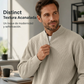 Sudadera de pana para hombre, de cuarto de cremallera, estilo casual, cuello alto y manga larga