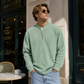 Sudadera de pana para hombre, de cuarto de cremallera, estilo casual, cuello alto y manga larga