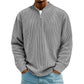 Sudadera de pana para hombre, de cuarto de cremallera, estilo casual, cuello alto y manga larga