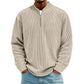 Sudadera de pana para hombre, de cuarto de cremallera, estilo casual, cuello alto y manga larga