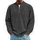 Sudadera de pana para hombre, de cuarto de cremallera, estilo casual, cuello alto y manga larga