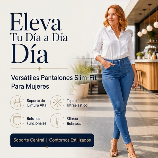 🔥 ¡50% OFF POR TIEMPO LIMITADO! 👖✨ Jeans Casuales Elásticos de Talle Alto para Mujer – Cómodos, Favorecedores y Fáciles de Combinar