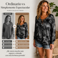 Top de mujer con estampado tie-dye, cordones y cuello en V