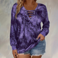 Top de mujer con estampado tie-dye, cordones y cuello en V