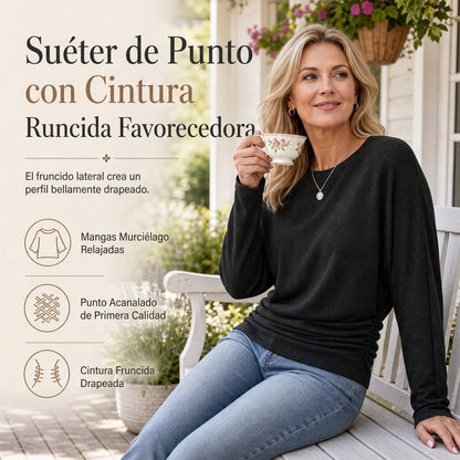 🔥 ¡50% OFF POR TIEMPO LIMITADO! 👚✨ Top Casual de Manga Larga y Corte Holgado con Cuello Redondo para Mujer – Cómodo, Relajado y Versátil